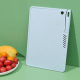 Plastic Utility Cutting Board Safe Multifunctional Portable Fruit Chopping Board With Knife Hanging Hole for Kitchen Blue In Australia - Darrahopens