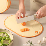 Cutting Board Food Grade Double Sided Prevent Slip Plastic Chopping Board with Holder Base for Meat Vegetable 3pcs Orange In Australia - Darrahopens