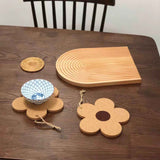 Flower Wooden Coaster Nordic Style Flower Shape Cork Coaster Kitchen Insulation Mat Dining Table Mat S In Australia - Darrahopens