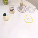 Acrylic Flower Coaster Heat Insulation Cute Flower Transparent Stable NonslipAcrylic Coasters Yellow In Australia - Darrahopens