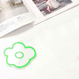 Acrylic Flower Coaster Heat Insulation Cute Flower Transparent Stable NonslipAcrylic Coasters Green