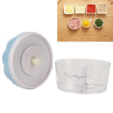 Garlic Chopper Manual Mini Safe Multipurpose Transparent Garlic Mincer with Drawstring for Kitchen Blue