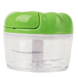 Garlic Chopper Manual Mini Safe Multipurpose Transparent Garlic Mincer with Drawstring for Kitchen Green