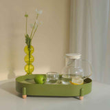 Tea Tray Simple Double Layer Pure Color Uniform Draining Holes Detachable Design Plastic Tea Tray Serving Green In Australia - Darrahopens