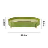 Tea Tray Simple Double Layer Pure Color Uniform Draining Holes Detachable Design Plastic Tea Tray Serving Green