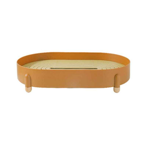 Tea Tray Simple Double Layer Pure Color Uniform Draining Holes Detachable Design Plastic Tea Tray Serving Brown In Australia - Darrahopens