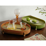 Tea Tray Simple Double Layer Pure Color Uniform Draining Holes Detachable Design Plastic Tea Tray Serving Brown In Australia - Darrahopens