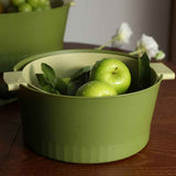 Drain Colander Double Layer Detachable Increased Deepened Capacity Plastic Colander Strainer Set for Kitchen Green Small In Australia - Darrahopens