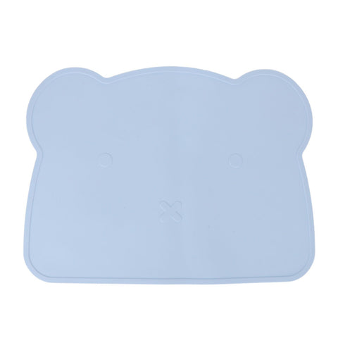 Silicone Placemat Thicken Heat Insulation Anti Slip Soft Elastic Silicone Bear Placemat for Home Hotel Restaurant Blue