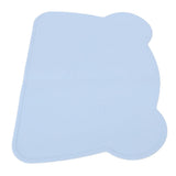 Silicone Placemat Thicken Heat Insulation Anti Slip Soft Elastic Silicone Bear Placemat for Home Hotel Restaurant Blue