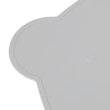 Silicone Placemat Thicken Heat Insulation Anti Slip Soft Elastic Silicone Bear Placemat for Home Hotel Restaurant Grey