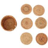 6 PCS Rattan Coasters Hand Made Teacup Coasters Set Insulated Rattan Cup Placemat Teacup Accessories 13cm / 5.1in In Australia - Darrahopens