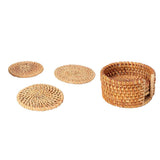 6 PCS Rattan Coasters Hand Made Teacup Coasters Set Insulated Rattan Cup Placemat Teacup Accessories 13cm / 5.1in In Australia - Darrahopens