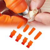 Silicone Thumb Knife Stainless Steel Thumb Knife Picker for Peel Pick Vegetables Pepper Beans Flat Knife