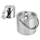 Ice Bucket Stainless Steel 3L Double Wall Insulated Ice Bucket with Lid for Beer Champagne