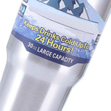 Insulated Tumbler 30oz Drink Cup Stainless Steel with Lid for Sports Camping Picnic Silver