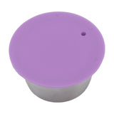 Stainless Steel Refill Coffee Capsules Reusable Coffee Filter Cup Set with Powder Cover for Dolce Gusto Purple