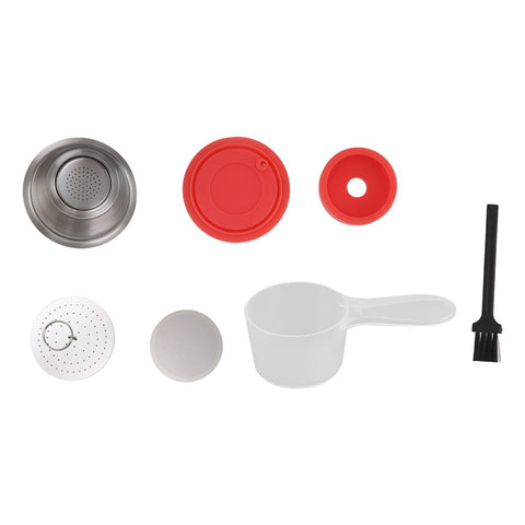 Stainless Steel Refill Coffee Capsules Reusable Coffee Filter Cup Set with Powder Cover for Dolce Gusto Red In Australia - Darrahopens