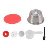 Stainless Steel Refill Coffee Capsules Reusable Coffee Filter Cup Set with Powder Cover for Dolce Gusto Red In Australia - Darrahopens