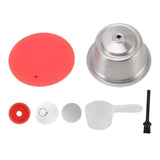 Stainless Steel Refill Coffee Capsules Reusable Coffee Filter Cup Set with Powder Cover for Dolce Gusto Red In Australia - Darrahopens