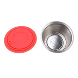 Stainless Steel Refill Coffee Capsules Reusable Coffee Filter Cup Set with Powder Cover for Dolce Gusto Red In Australia - Darrahopens