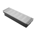 Condiment Caddy Durable Plastic Transparent Lid Detachable Design Multifunction Bar Fruit Caddy for Vege Fruit Seasoning 6 Compartments In Australia - Darrahopens