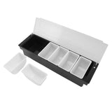 Condiment Caddy Durable Plastic Transparent Lid Detachable Design Multifunction Bar Fruit Caddy for Vege Fruit Seasoning 6 Compartments