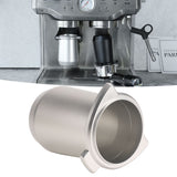 Coffee Powder Cup 54mm Aluminum Alloy Powder Feeder Cup Compact Lightweight Anti Flying Coffee Dosing Mug for Breville 8 Silver