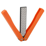 Double Sided Sharpener Portable Emery Fan Shaped Folded Pocket Sharpener for Outdoor Garden Orange In Australia - Darrahopens