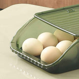 Egg Storage Box Plastic Automatic Rolling Transparent Thickened Grooved Egg Storage Container for Refrigerator Kitchen Green In Australia - Darrahopens
