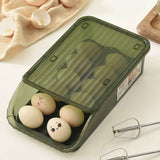 Egg Storage Box Plastic Automatic Rolling Transparent Thickened Grooved Egg Storage Container for Refrigerator Kitchen Green In Australia - Darrahopens