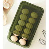 Egg Storage Box Plastic Automatic Rolling Transparent Thickened Grooved Egg Storage Container for Refrigerator Kitchen Green In Australia - Darrahopens