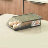 Egg Storage Box Plastic Automatic Rolling Transparent Thickened Grooved Egg Storage Container for Refrigerator Kitchen Black In Australia - Darrahopens