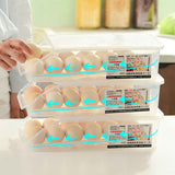 Egg Storage Box Plastic Automatic Rolling Transparent Thickened Grooved Egg Storage Container for Refrigerator Kitchen White In Australia - Darrahopens