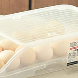 Egg Storage Box Plastic Automatic Rolling Transparent Thickened Grooved Egg Storage Container for Refrigerator Kitchen White In Australia - Darrahopens