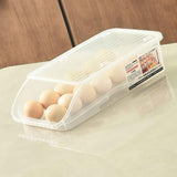 Egg Storage Box Plastic Automatic Rolling Transparent Thickened Grooved Egg Storage Container for Refrigerator Kitchen White In Australia - Darrahopens