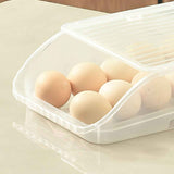 Egg Storage Box Plastic Automatic Rolling Transparent Thickened Grooved Egg Storage Container for Refrigerator Kitchen White In Australia - Darrahopens