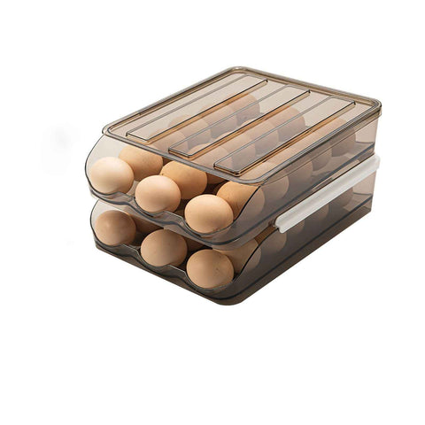 Refrigerator Preservation Storage Box Rolling Multilayer Transparent Egg Storage Box for Kitchen Two Layers In Australia - Darrahopens