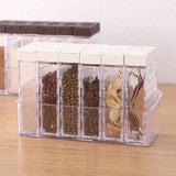 Condiment Storage Tank Transparent Two Way Opening Lid Spice Dispenser for Kitchen White In Australia - Darrahopens