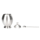 Egg Shaped Condiment Container Stainless Steel with Spoon Oval Condiment Jar For Spice Sugar Kitchen Resturant In Australia - Darrahopens