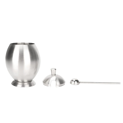 Egg Shaped Condiment Container Stainless Steel with Spoon Oval Condiment Jar For Spice Sugar Kitchen Resturant In Australia - Darrahopens