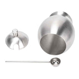 Egg Shaped Condiment Container Stainless Steel with Spoon Oval Condiment Jar For Spice Sugar Kitchen Resturant In Australia - Darrahopens