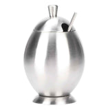 Egg Shaped Condiment Container Stainless Steel with Spoon Oval Condiment Jar For Spice Sugar Kitchen Resturant In Australia - Darrahopens