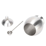 Egg Shaped Condiment Container Stainless Steel with Spoon Oval Condiment Jar For Spice Sugar Kitchen Resturant In Australia - Darrahopens