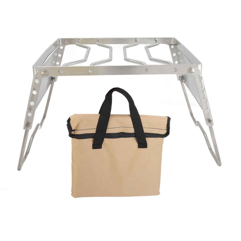 Stove Stand Rack Stainless Steel Silver Foldable Multifunctional Portable Picnic Pot Bracket for Camping Traveling In Australia - Darrahopens