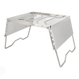 Stove Stand Rack Stainless Steel Silver Foldable Multifunctional Portable Picnic Pot Bracket for Camping Traveling