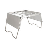 Stove Stand Rack Stainless Steel Silver Foldable Multifunctional Portable Picnic Pot Bracket for Camping Traveling
