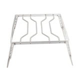 Stove Stand Rack Stainless Steel Silver Foldable Multifunctional Portable Picnic Pot Bracket for Camping Traveling
