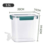 Cold Water Kettle Large Capacity Thicken Faucet Sealed Drink Storage Pot for Kitchen Green-3.5L In Australia - Darrahopens