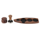 3pcs Coffee Tamper Holder Walnut Wood Rubber Stainless Steel Boat Shaped Distributor Rack Coffee Accessories For 51/53mm Base 51mm Tamper 51mm Distributor In Australia - Darrahopens